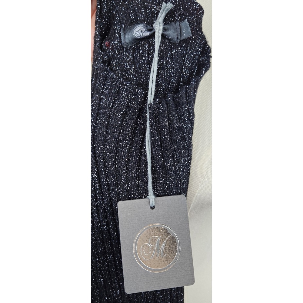 M Made In Italy Womens Blck Sparkly Turtleneck Sz L Witchy Fairygoth Whimsigoth - Picture 5 of 6